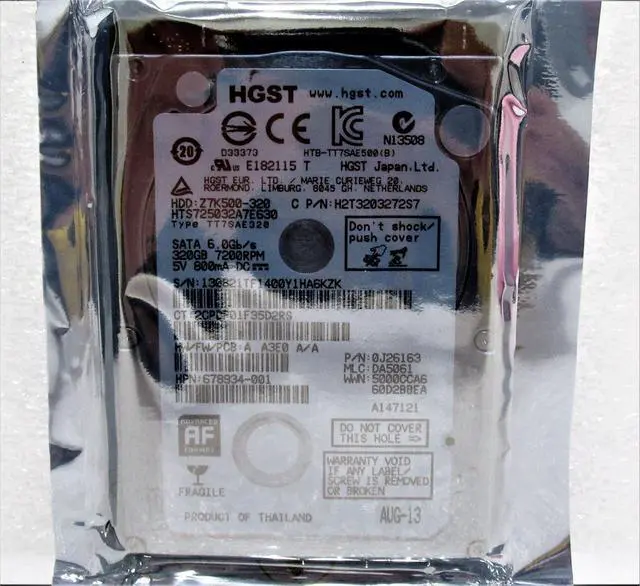 Alt view image 2 of 2 - 0J26163 Hitachi HTS725032A7E630 320GB 7200RPM 6Gbps 2.5" SATA LAPTOP Hard Drive