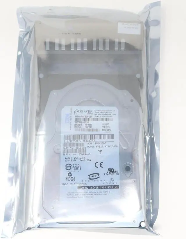 Alt view image 2 of 2 - 90P1384 90P1322 IBM 73.4GB 15k U320 SCSI 80-pin HDD