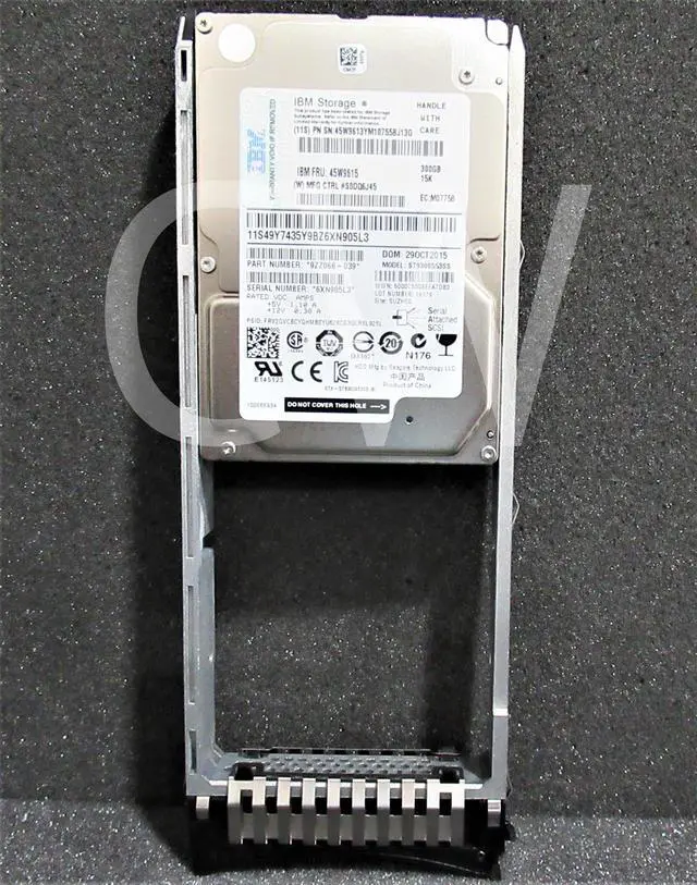 Alt view image 3 of 3 - 45W9615 IBM ST9300553SS 300GB 15KRPM 6Gbps 2.5"SAS SERVER HDD Hard Drive W/Caddy