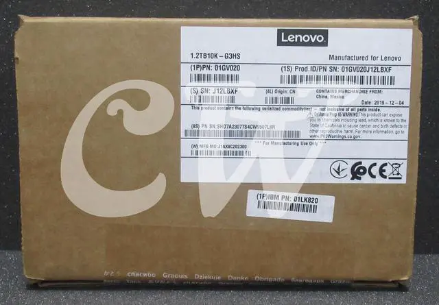 Alt view image 2 of 2 - 01GV020 01GV021 01LK820 IBM 1.2TB 10000RPM 12Gbps 2.5" SAS HDD Hard Drive