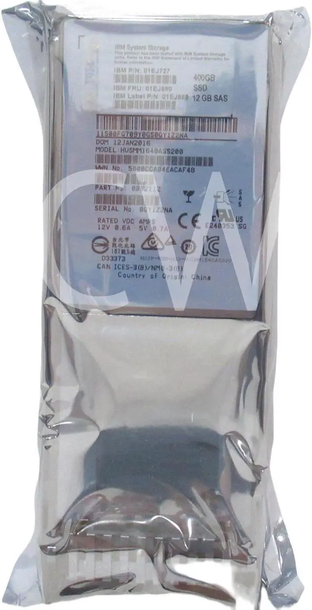 Main image of 01EJ727 01EJ590 01EJ869 IBM 400GB 12Gbps 2.5" SAS Solid State Drive