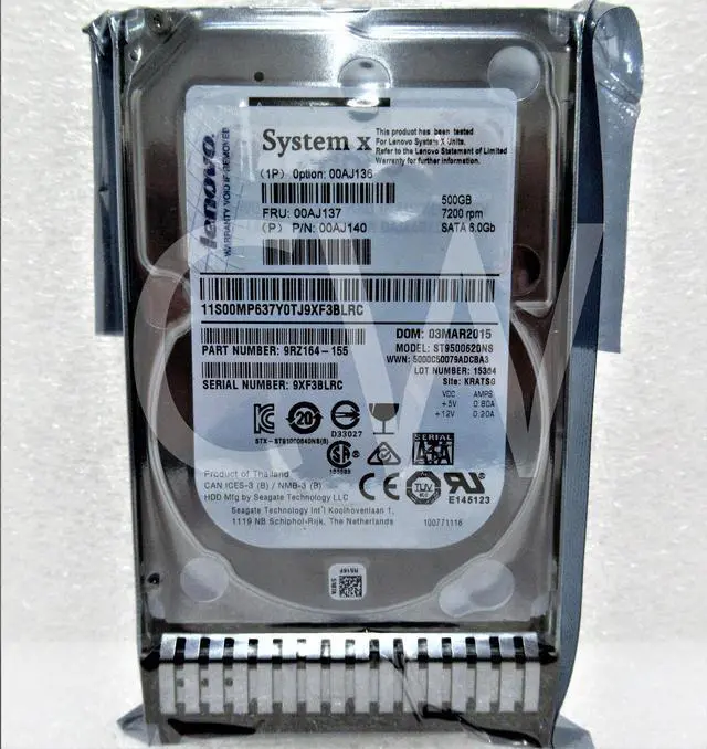 Alt view image 2 of 2 - 00AJ136 00AJ137 00AJ140 IBM 500GB 7200RPM 6Gbps NL 2.5" SATA HDD Hard Drive