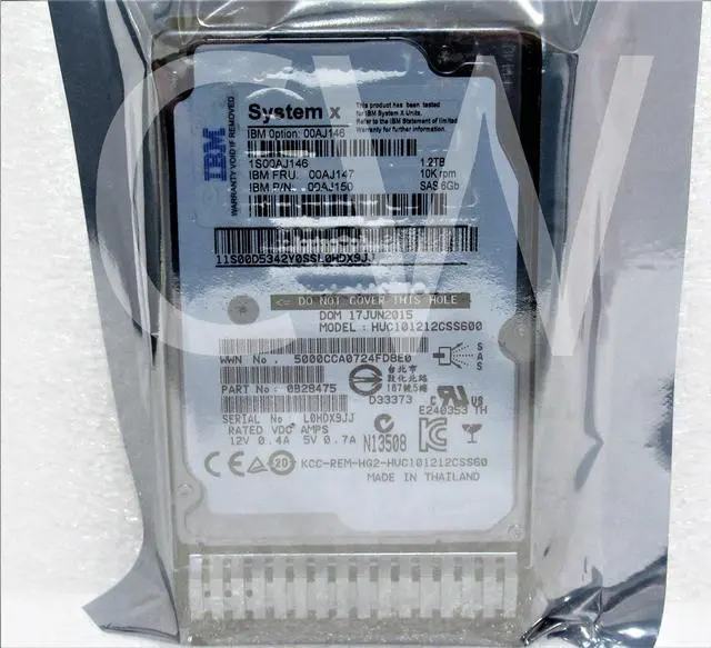 Alt view image 2 of 2 - 00AJ146 00AJ147 00AJ150 IBM 1.2TB 10K RPM 6Gb/s 2.5" SAS SERVER HDD Hard Drive