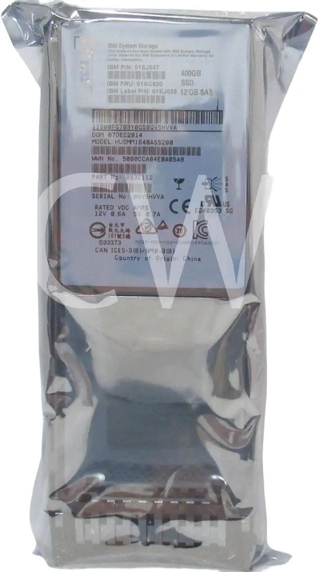 Alt view image 2 of 2 - 01AC600 01EJ037 01EJ039 IBM 400GB MLC 12Gb/s 2.5" SAS Solid State Drive (SSD)
