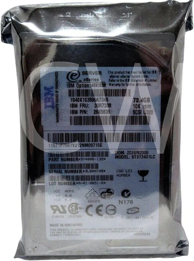 Alt view image 2 of 2 - 39R7338 26K5836 40K1038 IBM 73.4GB 10000RPM Ultra-320 2.5" SCSI HARD DRIVE