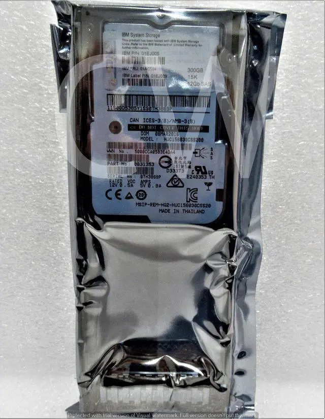 Alt view image 2 of 2 - 01AC594 01EJ005 01EJ009 IBM 300GB 15K RPM 12Gb/s 2.5" SAS SERVER HDD Hard Drive