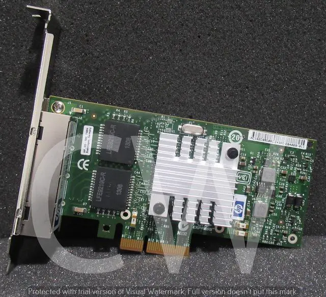 Alt view image 2 of 2 - 593743-001 HP Quad-Ports Gigabit Ethernet PCI-E 2.0 x4 Server Network Adapter