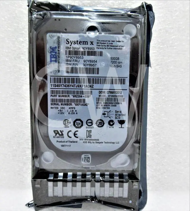 Alt view image 2 of 2 - 90Y8953 90Y8954 90Y8957 IBM SYSTEM X 500GB 7200RPM 6Gbps 2.5" SAS HDD Hard Drive