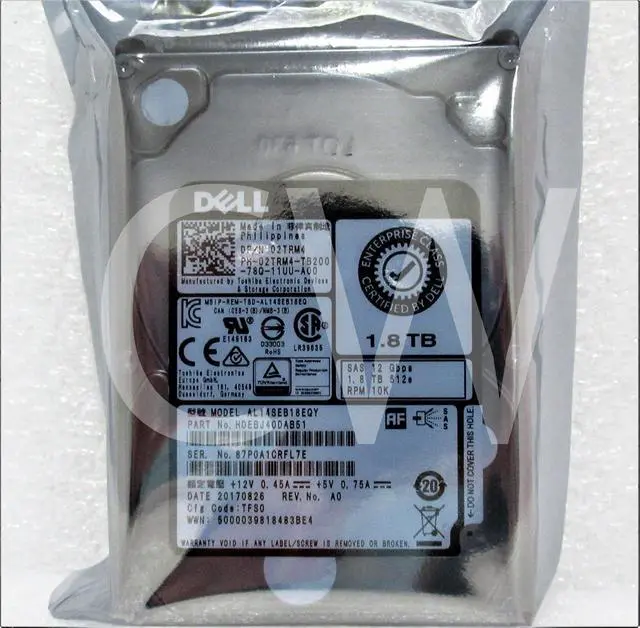 Alt view image 2 of 2 - HDEBJ40DAB51 Dell 1.8TB 10K SAS 12G SFF Hard Drive