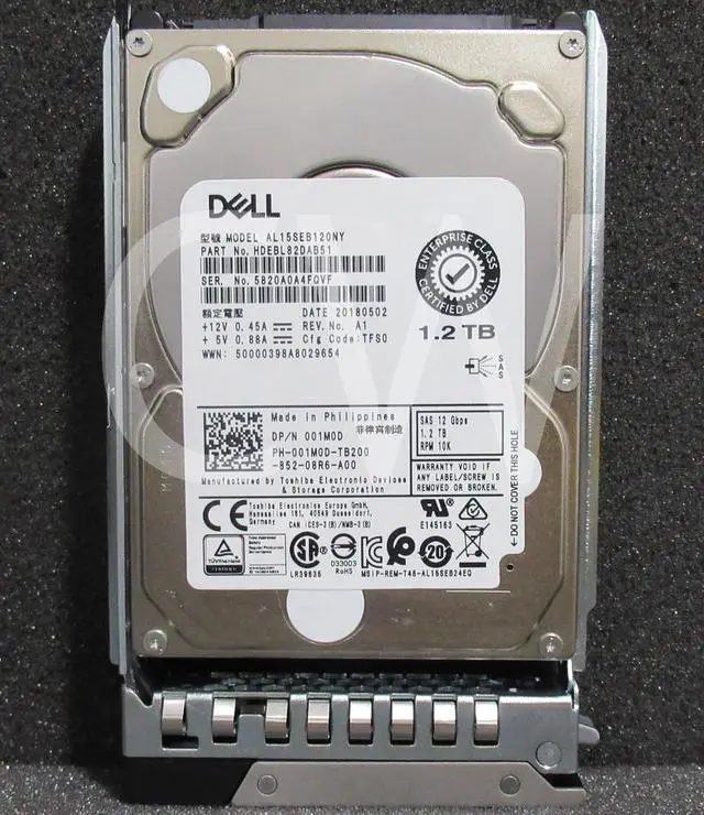 Alt view image 2 of 2 - HDEBLB2DAB51 Dell 1.2TB 10K SAS 12G SFF Hard Drive