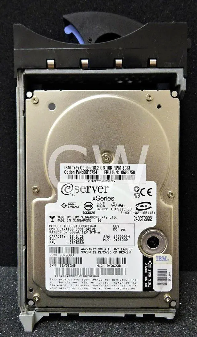 Alt view image 2 of 2 - 06P5758 06P5754 IBM 18GB 10K RPM U160 80PIN SCSI 3.5" HDD Hard Drive