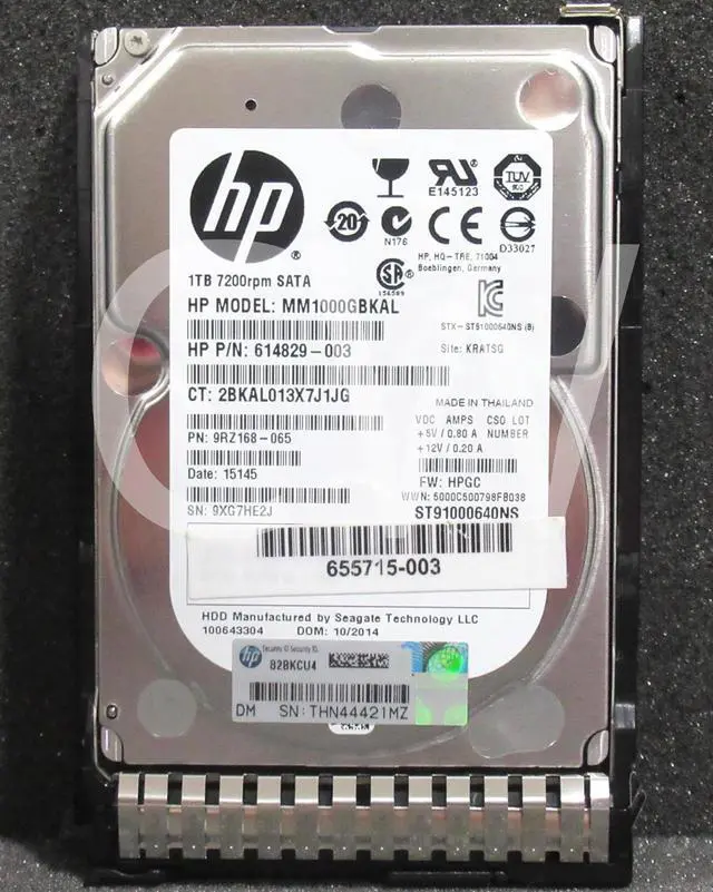 Main image of 655710-B21 656108-001 HP 1TB 7200RPM 6Gbps MDL 2.5" SATA Hard Drive