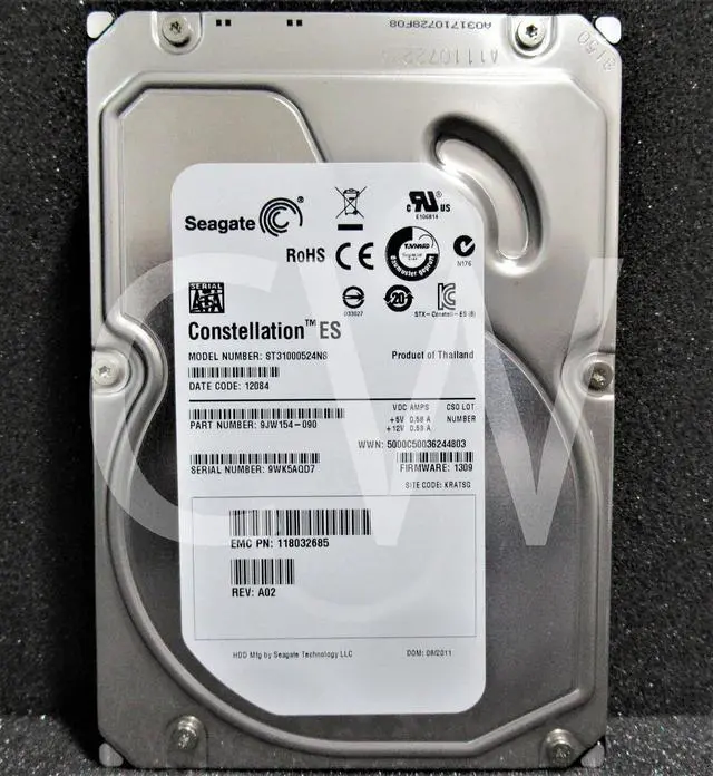 ST31000524NS Seagate 1TB 7.2K RPM 3Gbps 3.5