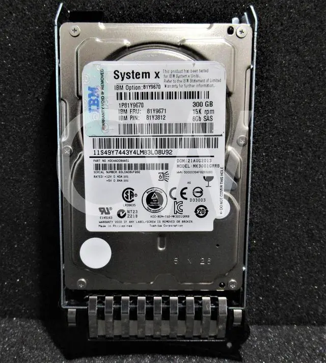 Alt view image 2 of 2 - IBM 81Y9670 81Y9671 81Y3812 300GB 15K RPM 6Gb/s 2.5" SAS SERVER HDD Hard Drive