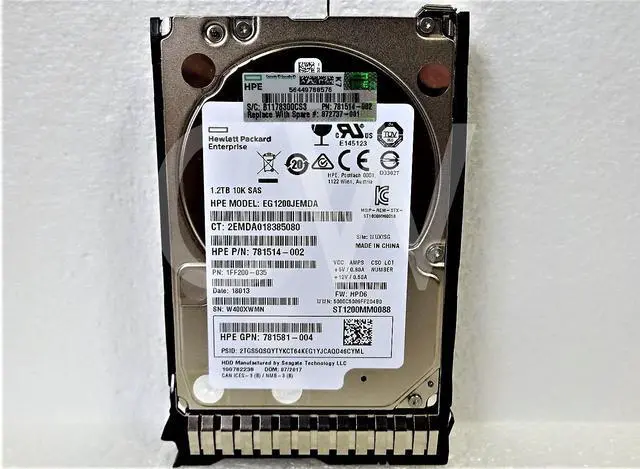 Alt view image 2 of 2 - 872737-001 872479-B21 HPE 1.2TB 10K RPM 12Gb/s 2.5" SAS SERVER HDD Hard Drive