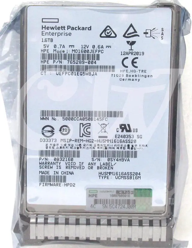 Alt view image 2 of 2 - 779176-B21 780436-001 765289-004 HP 1.6TB 12Gbps 2.5" SAS Solid State Drive SSD