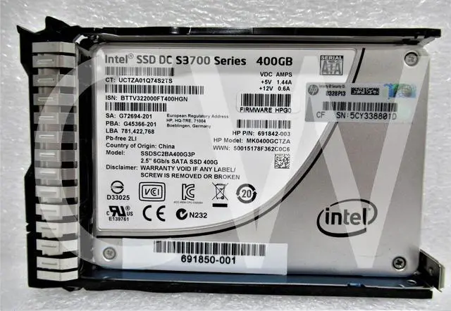 Alt view image 2 of 2 - 692166-001 691866-B21 HP S3700 SERIES 400GB 6Gbps 2.5" SATA Solid State Drive