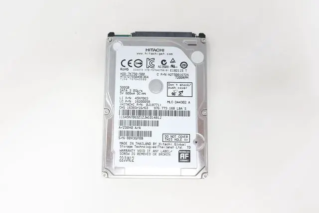 Alt view image 2 of 2 - 0J18771 HTS727550A9E364 Hitachi 500GB 2.5" SATA 7200RPM 3Gb 16MB Cache 7K750 HDD