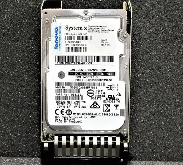 Main image of 0B31611 HUC156060CSS200 Lenovo 600GB 15K RPM 6Gb 2.5" SAS SERVER HDD Hard Drive
