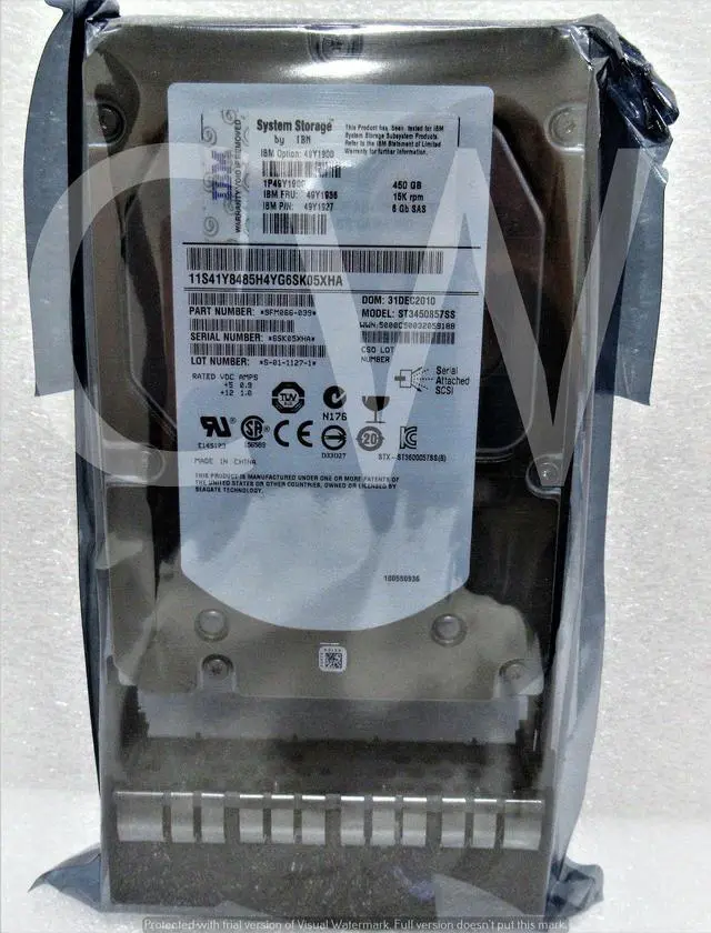 Alt view image 2 of 2 - 9FM066-039 ST3450857SS IBM SYSTEM 450GB 15000RPM 6Gbps 3.5" SAS HDD Hard Drive