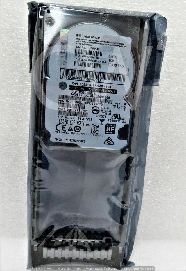 Alt view image 2 of 2 - 0B31795 IBM HUC101818CS4200 1.8TB 10K 12Gb/s 2.5" SAS Hard Drive For V5000 GEN2