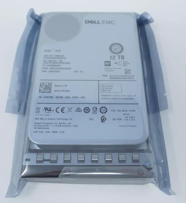 Main image of 7KT9W Dell 12TB SAS 3.5" 7.2K 12G Server Hard Drive ST12000NM009G G14-G16