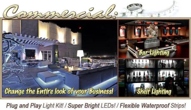 Alt view image 2 of 6 - 6' ft Cool White Store Sign Retail Counter On/Off Switch LED Strip Lighting SMD3528 Wall Plug New - Storefront Windows Glass Displays DJ Bar/Night Clubs Restaurants Hotels Waterproof 220V