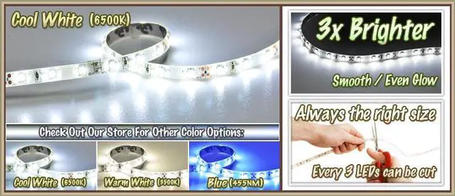 Alt view image 4 of 6 - 6' ft Cool White Store Sign Retail Counter On/Off Switch LED Strip Lighting SMD3528 Wall Plug New - Storefront Windows Glass Displays DJ Bar/Night Clubs Restaurants Hotels Waterproof 220V
