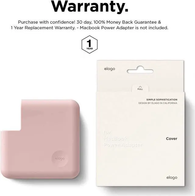 Alt view image 7 of 7 - elago Charger Cover Compatible with Apple MacBook Pro 14 inch 2021 M1 Pro 8-core, 13 inch 2016-2020[A2159/A1706/A1989/A1708/A2251] and MacBook Pro 13 inch Retina 2012-2015[A1502/A1425][Lovely Pink]