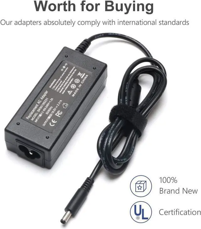 Alt view image 6 of 7 - 45W 19.5V 2.31A AC Adapter Laptop Charger for Dell 11 13 14 17 15 7000 5000 3000 Series Inspiron 3147 3168 5378 7348 7352 7353 7378 3558 3567 5555 5559 5567 7558 5755 5759 Power Supply Cord