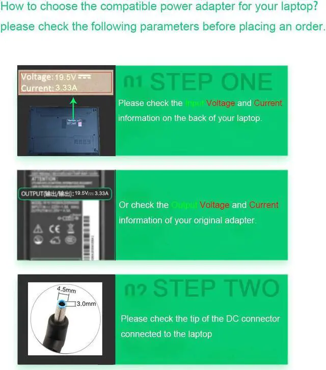 Alt view image 2 of 7 - New 65W AC Adapter Charger for HP ProBook 640-G2 650-G2 430-G3 440-G3 450-G3 640-G3 650-G3;Chromebook 14-q010nr 14-q070nr ;Pavilion 15-F009WM 15-F039WM 15-F059WM Laptop Notebook Power Supply Cord