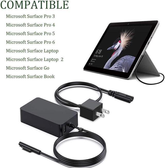 Alt view image 7 of 7 - Surface Pro Charger, 65W 15V 4A Power Supply AC Adapter Charger for Microsoft Surface Pro X Pro 7 Pro 6 Pro 5 Pro 4 Pro 3 Surface Laptop 3 2 1 Surface Book Surface Go, with 6ft DC Power Cord