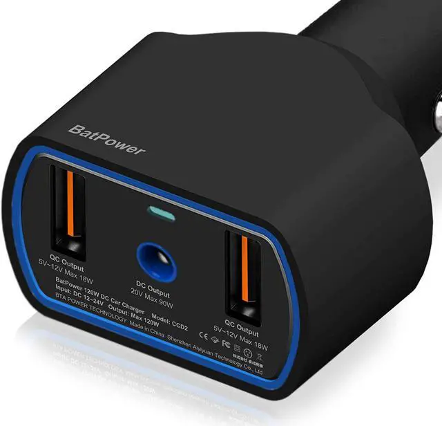 Alt view image 4 of 7 - BatPower CCD2 High Power Delivery 120W Laptop Car Charger Compatible with Dell Inspiron Latitude XPS Mini Precision Studio Vostro Laptop Notebook Vehicle Charger DC 12v-24v auto Adapter