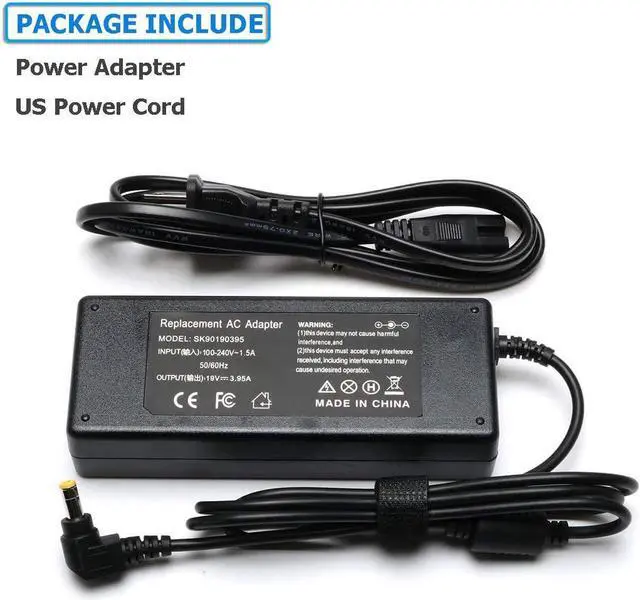 Alt view image 5 of 6 - 19V 3.95A 75W Laptop Charger AC Adapter Power Supply for Toshiba Satellite C55 C55D C55T C55DT C55-A C55-B C55-C C50 C75 C75D C655 L655 L755 L755D L775 C850 C855 Fit PA3822U-1ACA PA3917U-1ACA PA3714U-