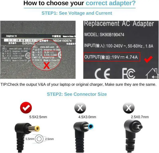 Alt view image 7 of 7 - 65W Ac Adapter Charger for Asus X551 X551M X551MA X551CA X551MAV X550 X550C X550CA X501 X501A X401 X401A X401U X751 TP500 ADP-65DW B ADP-65GD B PA-1650-01 Battery Power Cord Supply