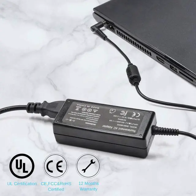 Alt view image 7 of 7 - New 65W AC Adapter Laptop Charger for HP ProBook 640 G2 650 G2 430 G3 440 G3 450 G3 455 G3 470 G3 HP 15-F009WM 15-F023WM H6Y89AA PA-1900-32HE PPP009C PPP012D-S PPP012L-E PA-1450-56HA Power Supply Cord