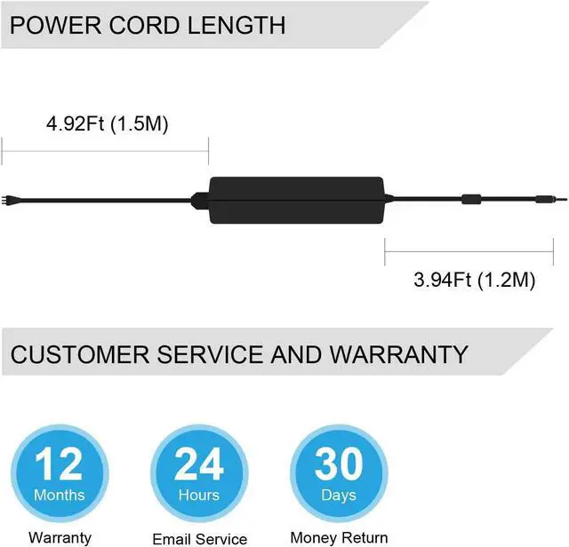 Alt view image 6 of 7 - 19V 3.42A 65W Laptop Adapter Charger for Acer Aspire 5253 7560 5750 5733 5517 5532 5742 5349 5534 4830t 5733z 5750z E15 E5-575 V5-571 ES1-531 ES1-531 V7 V3 R3 R7 S3 E1 M5 Series Power Supply Cord