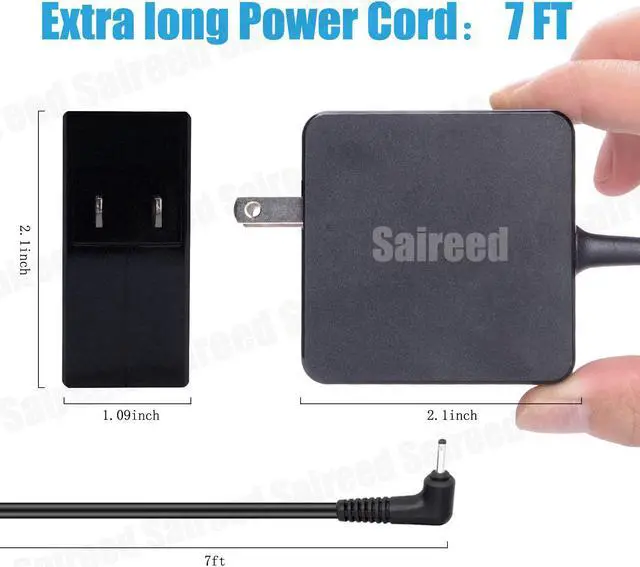 Alt view image 2 of 4 - AC Charger for Samsung Chromebook 3 2 11.6 XE500C13 XE501C13 PA-1250-98 500C Laptop AC Adapter Power Supply with 7ft Charging Power Cord