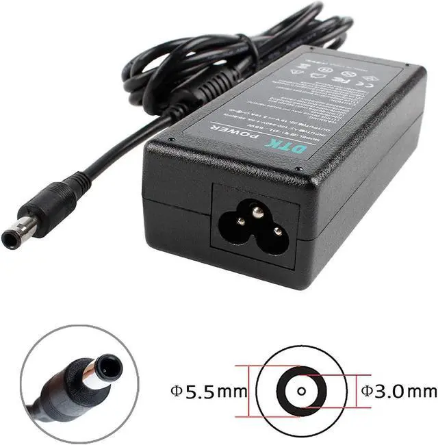 Alt view image 2 of 6 - DTK 60W 19V 3.16A AC Laptop Adapter Charger for Samsung RV510 RV515 RV520 S3510 S3511 S3710 Power Cord Note: Connector Size: 5.5 X 3.0mm