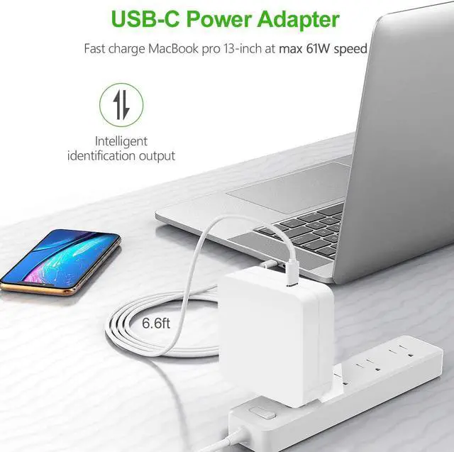 Alt view image 7 of 7 - 65W USB C Type C Fast Charger for HP Spectre X2 x360 13 13-ac013dx EliteBook x360 1030 G3 1040 G6 Elite x2 1012 G1 1013 G3 HP Pavilion x2 2-b096ms 12-b020nr 860209-850 Laptop Cable Power Supply Cord