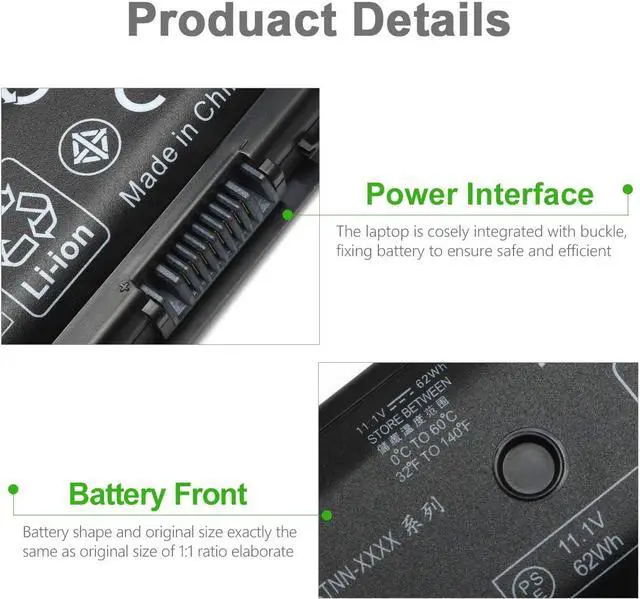 Alt view image 5 of 7 - Tinkon 11.1V 62Wh MO06 671731-001 Laptop Battery for HP MO09 DV4-5000 DV6-7000 DV6-8000 dv7-7000 671567-421 HSTNN-LB3N Series