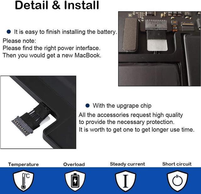 Alt view image 4 of 6 - Replacement Battery for MacBook Air 13 inch A1466 (Mid 2012, Mid 2013, Early 2014, Early 2015,2017) A1369(Late 2010, Mid 2011) 8000mAh Laptop Battery for Apple MacBook Air A1496 A1377 A1405 Battery