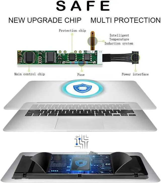 Alt view image 2 of 6 - A1382 Battery for MacBook Pro 15 inch A1286 Early 2011 Late 2011 Mid 2012 New Replacement Laptop Battery (7200mAh 10.95V/78.84Wh 25 Months Warranty)
