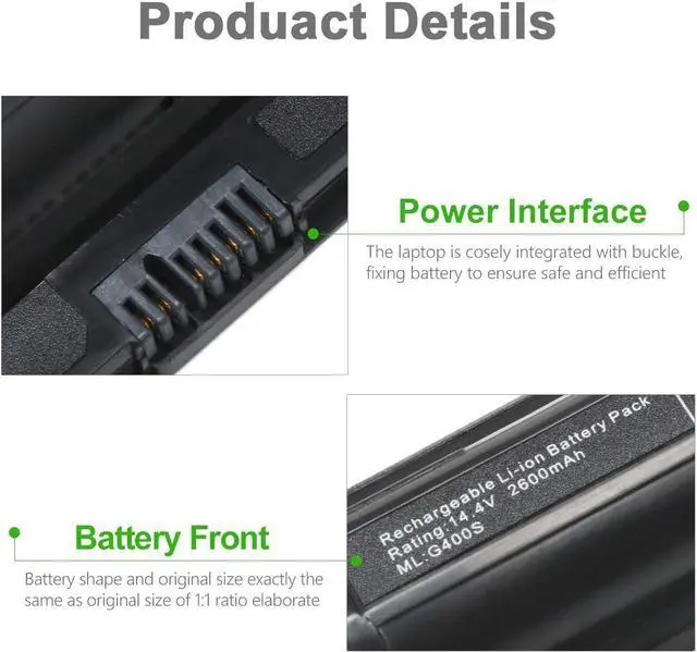 Alt view image 5 of 7 - G400S G500S Laptop Battery Replacement for Lenovo G40 G50 Z50 G50-45 G50-70 Z40-70 Z50-70 Z50-75 G40-30 G40-70 Z710 G505S G510S Touch IdeaPad S510P L12L4A02 L12M4E01