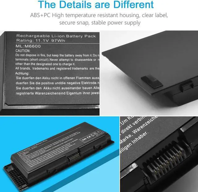 Alt view image 5 of 7 - LQM 11.1V 97Wh 9-Cell New Laptop Battery for Dell Precision M4600 M4800 M6600 M6700 M6800 PN:FV993 FJJ4W PG6RC 7DWMT JHYP2 K4RDX KJ321 R7PND RY6WH