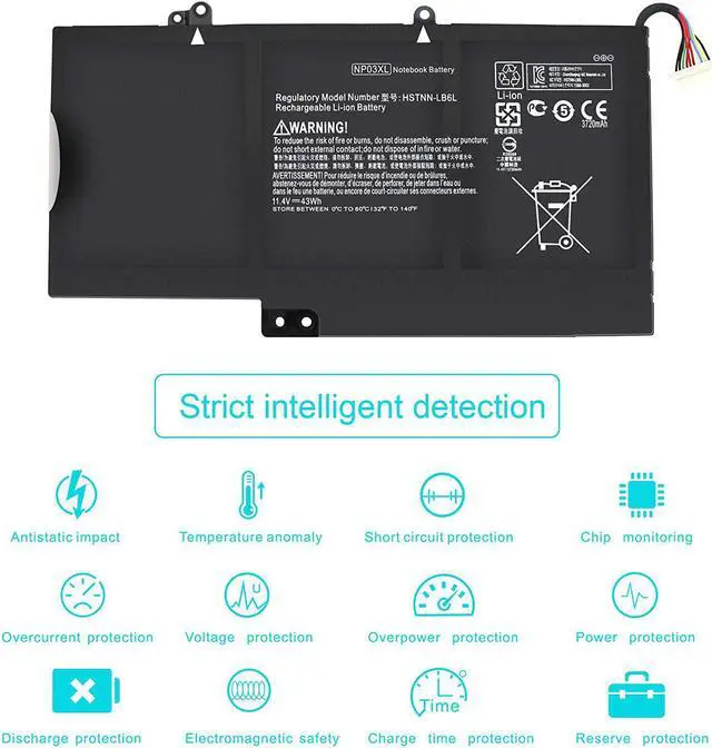 Alt view image 5 of 6 - NP03XL 761230-005 Laptop Battery for HP Envy X360 15-U011DX 15-U010DX 15-U110DX 15T-U100 15-U111DX 15- U483CL 15-U493CL Pavilion X360 13-A010DX 13-A012DX 13-A013CL 13-A110DX - 12 Month Warranty