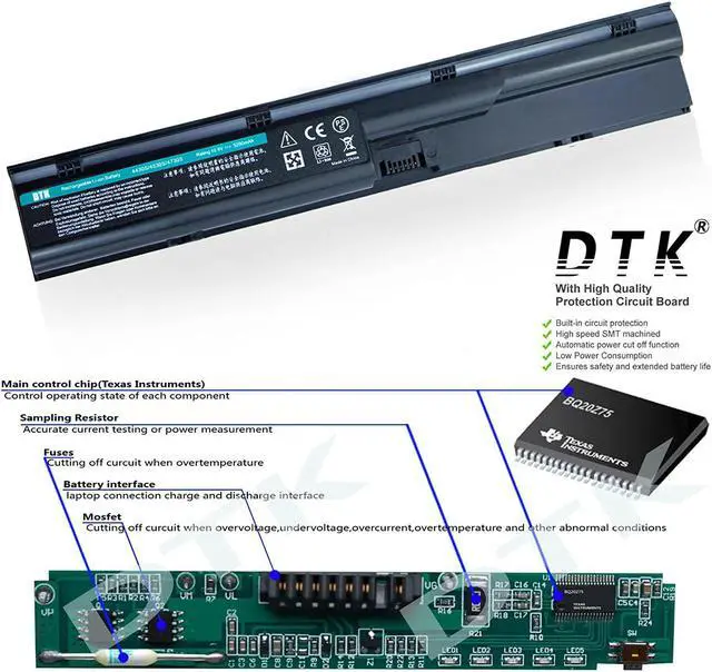 Alt view image 2 of 7 - 4530S 4540S 4430S DTK Laptop Battery Replacement for Hp Probook 4330s 4331s 4431s 4435s 4535s 4536s 4440s 4441s 4446s 4545s Series [6-Cell 10.8v 4400mah]