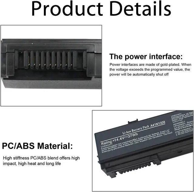 Alt view image 4 of 6 - A31N1319 A41N1308 Laptop Battery for Asus X551M X551MA X551C X551 X551CA X551MAV-RCLN06 X551MAV-HCL1201E X551MAV-HCL1103E X551MAV-EB01-B D550M D550MA D550MA-DS01 X451 X451C X451CA