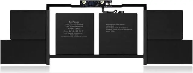 Alt view image 2 of 7 - BatPower A1820 Replacement Laptop Battery for Apple Late 2016 Mid 2017 MacBook Pro 15-inch Touch Bar A1707 EMC 3072 EMC 3162 Battery MacBook Pro 15" Touch Bar A1707 Apple A1820 Battery 76Wh