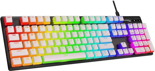 Alt view image 2 of 7 - HyperX Pudding Keycaps - Double Shot PBT Keycap Set with Translucent Layer, for Mechanical Keyboards, Full 104 Key Set, OEM Profile, English (US) Layout - White